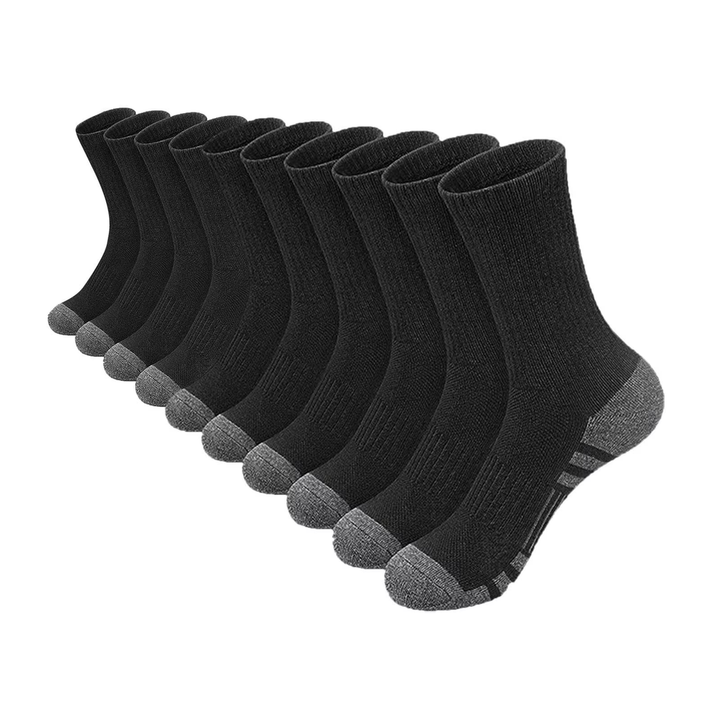 Xfvqtps 5 Pairs Mens Sports Socks Mid Tube Towel Bottom Simplicity Thickened Elastic Comfortable Sweat Absorbing Breathable Outdoor Mountaineering Running Socks White