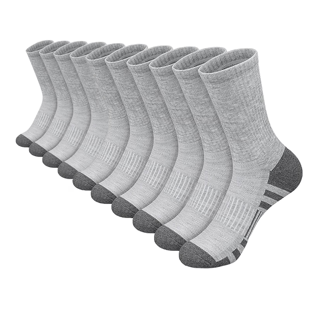 Xfvqtps 5 Pairs Mens Sports Socks Mid Tube Towel Bottom Simplicity Thickened Elastic Comfortable Sweat Absorbing Breathable Outdoor Mountaineering Running Socks White