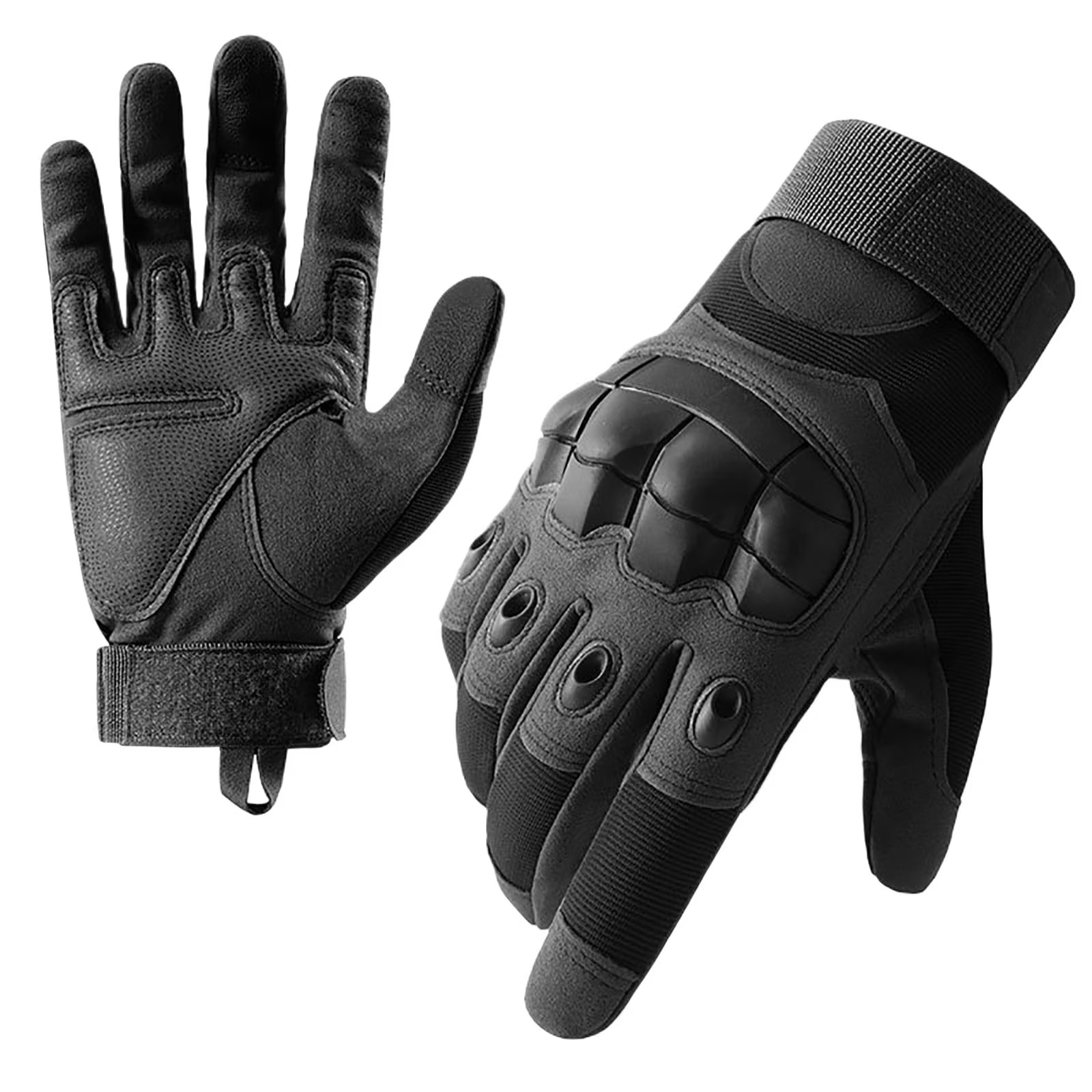 Xfvqtps Mens and Womens Motorcycle Gloves Thickened Hook Adjustable Hard Knuckle Protection Windproof Waterproof Outdoor Hiking Training Shooting Road Cycling Gloves