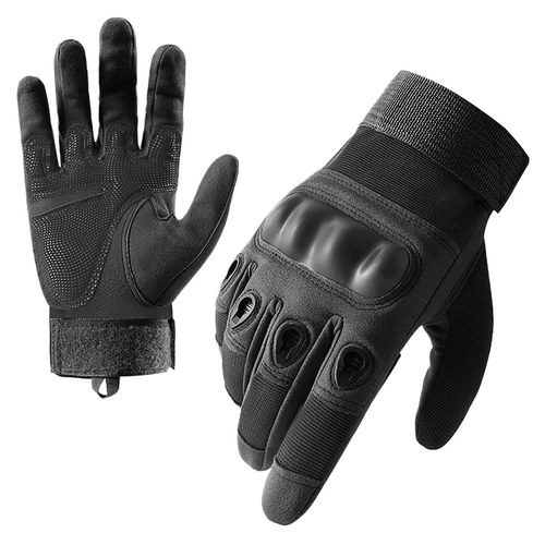 Xfvqtps Mens and Womens Motorcycle Gloves Thickened Hook Adjustable Hard Knuckle Protection Windproof Waterproof Outdoor Hiking Training Shooting Road Cycling Gloves