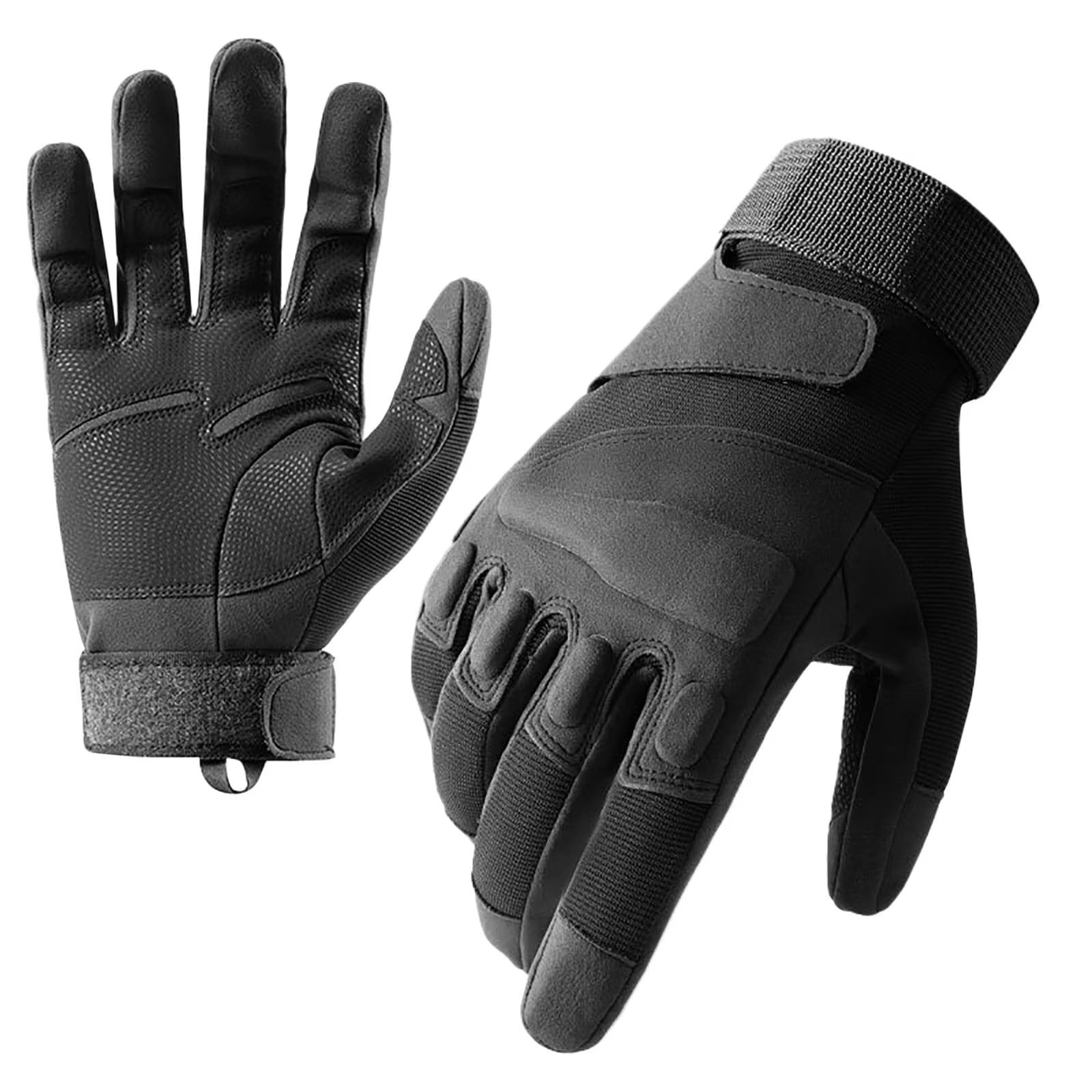 Xfvqtps Mens and Womens Motorcycle Gloves Thickened Hook Adjustable Hard Knuckle Protection Windproof Waterproof Outdoor Hiking Training Shooting Road Cycling Gloves