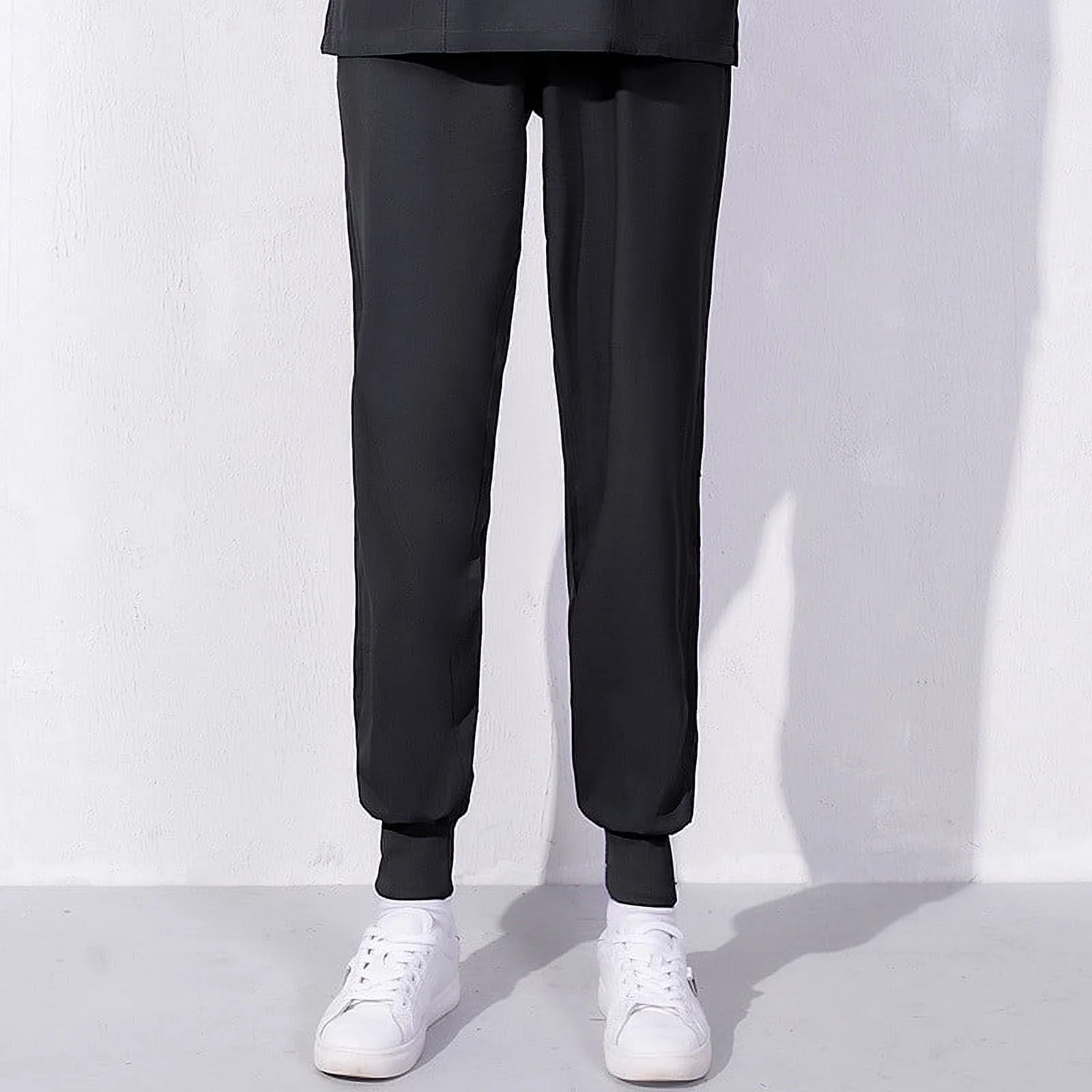 Xfvqtps Scrub Pants for Women Stretch Yoga Scrub Joggers Anti-Wrinkle Elastic Waist Nursing Jogger Pants