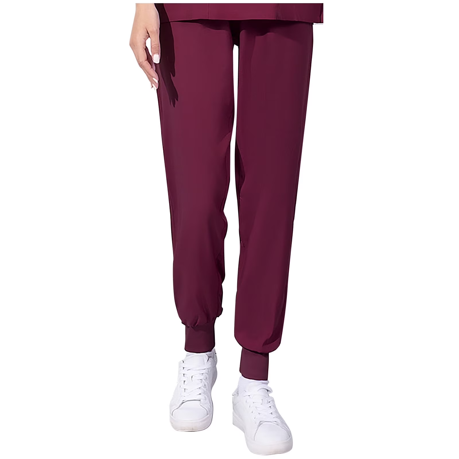 Xfvqtps Scrub Pants for Women Stretch Yoga Scrub Joggers Anti-Wrinkle Elastic Waist Nursing Jogger Pants