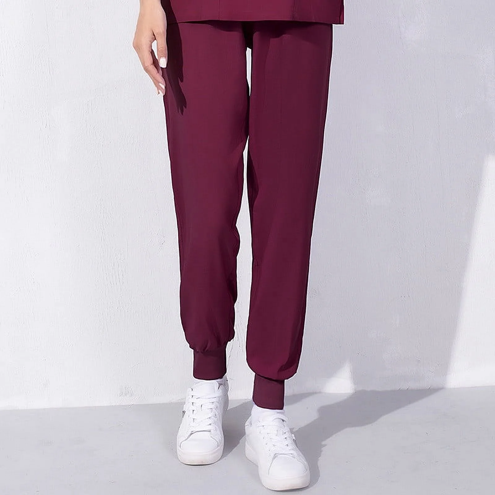 Xfvqtps Scrub Pants for Women Stretch Yoga Scrub Joggers Anti-Wrinkle Elastic Waist Nursing Jogger Pants