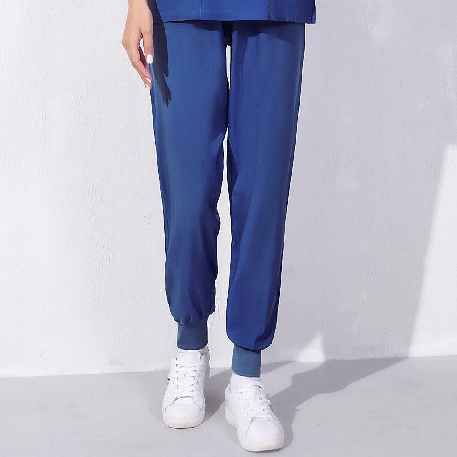 Xfvqtps Scrub Pants for Women Stretch Yoga Scrub Joggers Anti-Wrinkle Elastic Waist Nursing Jogger Pants