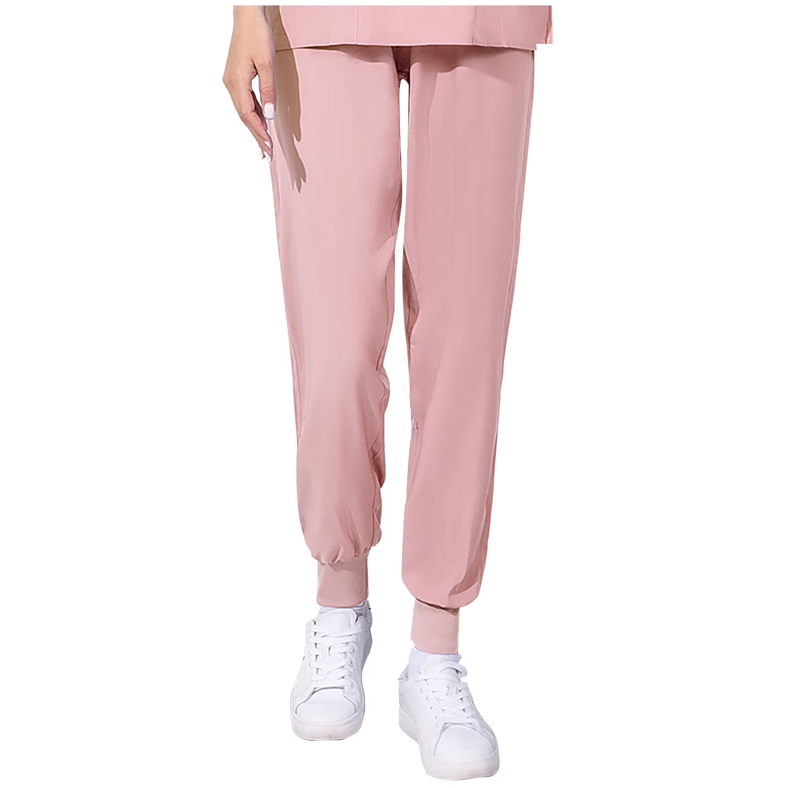Xfvqtps Scrub Pants for Women Stretch Yoga Scrub Joggers Anti-Wrinkle Elastic Waist Nursing Jogger Pants